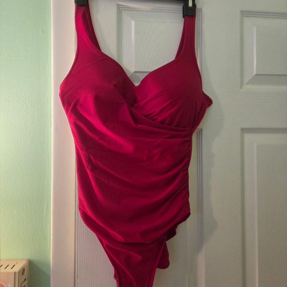 Victoria's Secret Red One-Piece Swimsuit-miraclesuit
